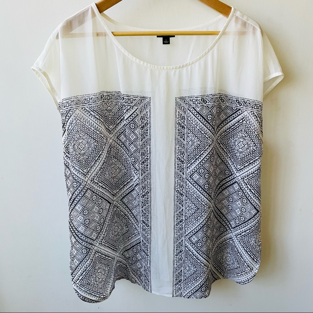 Ann Taylor Blue & White Blouse